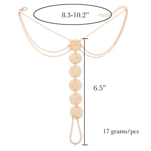 Bohemian Flower Coin Anklet Barefoot Sandals - Picture 16 of 16